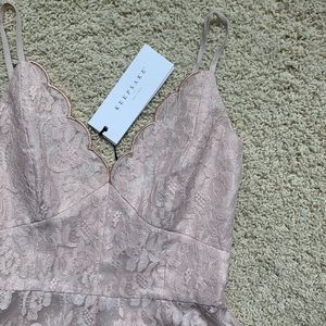 Millennial Pink Keepsake Lace Skater Dress